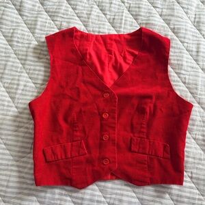 Red corduroy vest